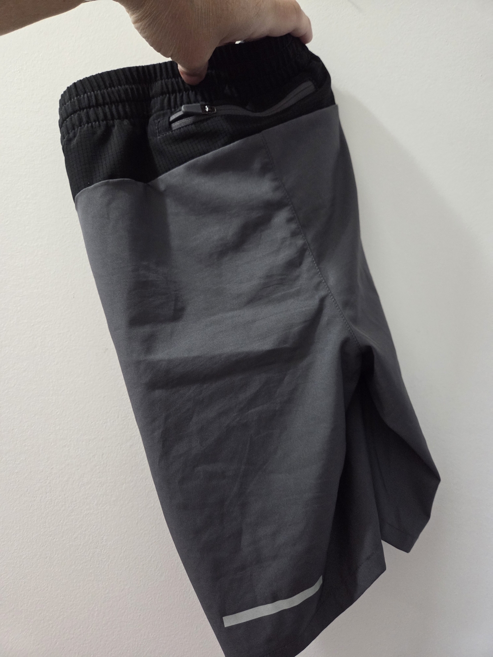 Boys Grey & Black Running Shorts
